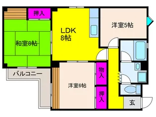 カサ・ボニータ樽井【1階】の間取り