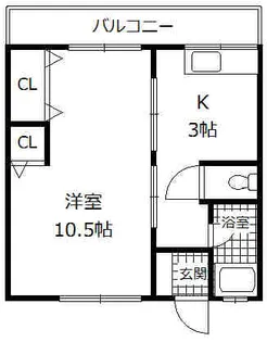 1Kの間取り画像
