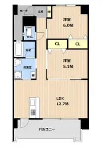 2LDKの間取り画像