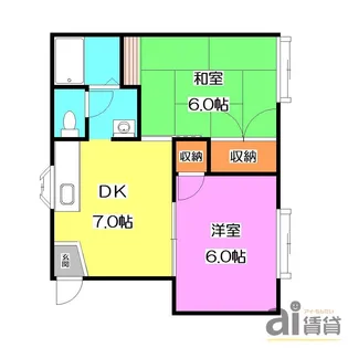 フォーブル中台A【2階】の間取り