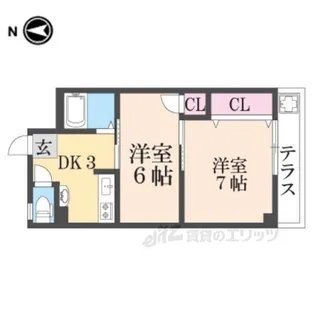 レジデンスパール【1階】の間取り