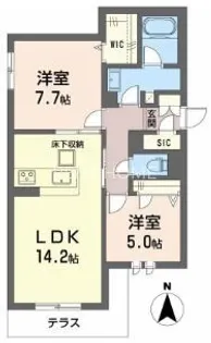 シャーメゾン レーヴ【1階】の間取り