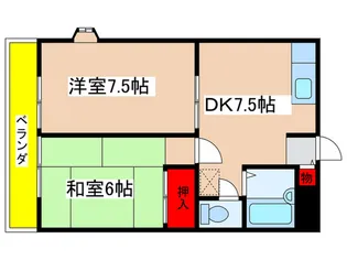 サンライズ百合丘【1階】の間取り