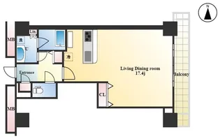 パシフィックロイヤルコートみなとみらい オーシャンタワー<Cタイプ>【9階】の間取り
