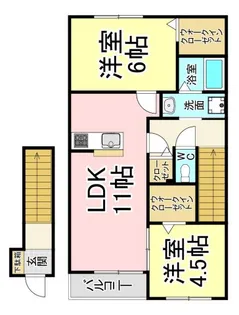福岡県北九州市若松区浜町1【アパート】の間取り