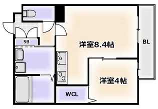 大阪府大阪市西成区天下茶屋東1【マンション】の間取り