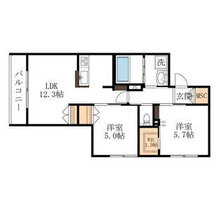 Grace court東棟【2階】の間取り