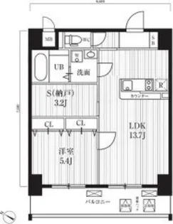 大阪府大阪市北区中之島4【マンション】の間取り