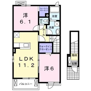 ラ・アクア ウエスト【2階】の間取り