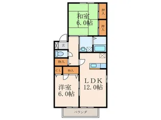 ベルジュ・アイA棟【2階】の間取り