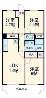 グランディール【3階】の間取り