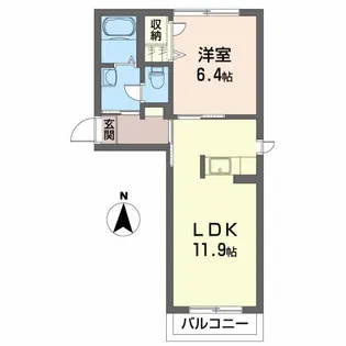 福島県郡山市富田東1【アパート】の間取り