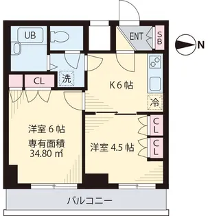 ベイステート安間【10階】の間取り