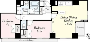 東京都港区白金2【マンション】の間取り