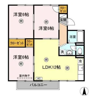 グレースタウン原 C棟【2階】の間取り