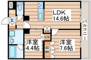 CINZA若林【2階】の間取り
