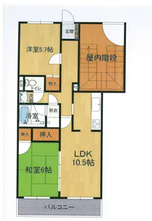 タウンコート駅南 102(南向き)【1階】の間取り