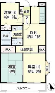 ピボアンヌ北寺尾A棟【3階】の間取り