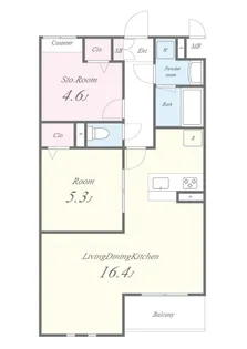 カーサク芥川【3階】の間取り