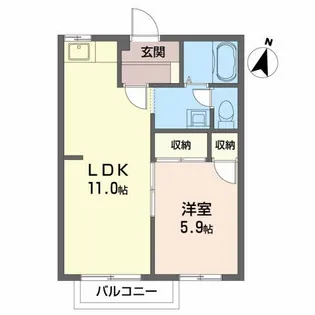 プライムハウス B【2階】の間取り