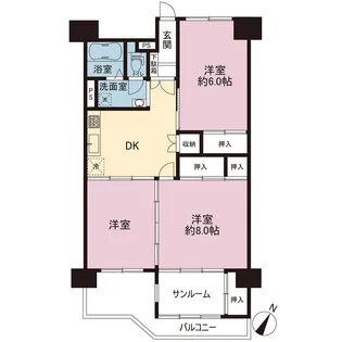野庭団地615-2号棟【5階】の間取り