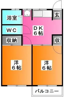 三島ハイツ【2階】の間取り