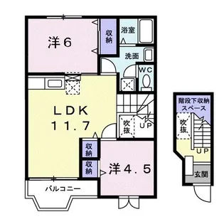 ピアヴィレッジC【2階】の間取り