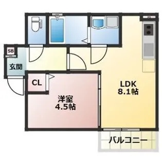 ALEGRIA四条畷【3階】の間取り