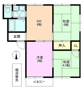 クレセントヴィレッジA【1階】の間取り