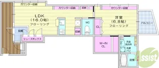 原町の長屋【3階】の間取り