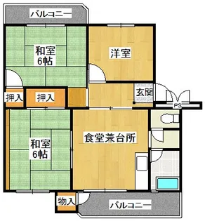 宝塚安倉(3)1号棟【4階】の間取り