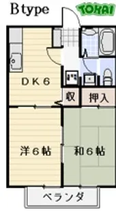 フルールII【2階】の間取り