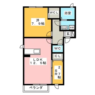 サウスアベニュー上浜A棟【2階】の間取り