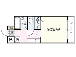 パティオ東荒神【4階】の間取り