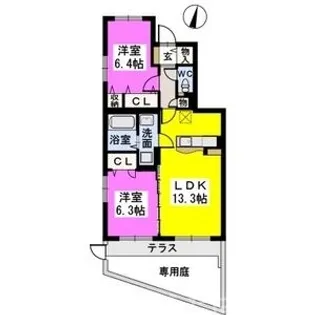 ボンヌ・シャンス A【1階】の間取り