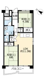 UR南港しらなみ【4階】の間取り