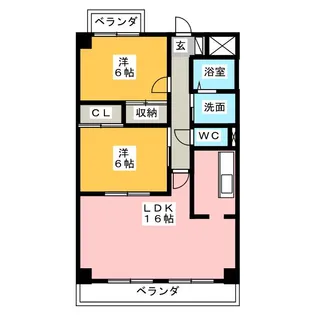 ランドシャフト山ノ木【6階】の間取り