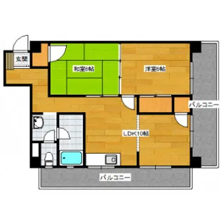 エステート上津A【4階】の間取り