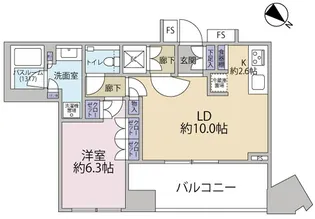 勝どき ザ・タワー【18階】の間取り