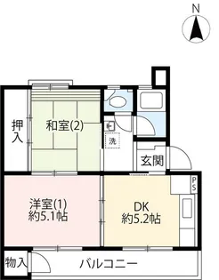 UR花畑【5階】の間取り