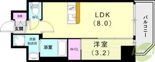スワンズシティ神戸湊川II【5階】の間取り