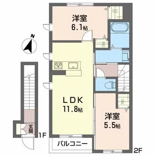 シャーメゾン ホワイトプレミアス【2階】の間取り