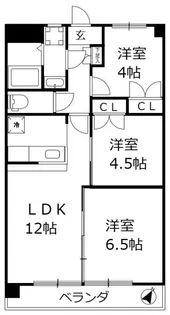 アンジュ荻野【1階】の間取り