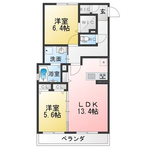 フェリシード月見ヶ岡【3階】の間取り