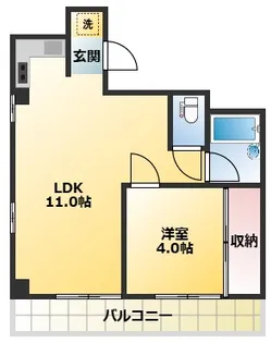ハイツかつら【3階】の間取り