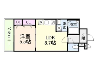 リアン富木【1階】の間取り