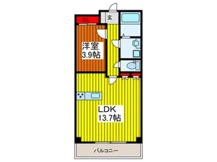 ブレスガ-デンザレジデンス【1階】の間取り
