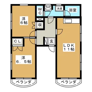 宮が丘フラット【3階】の間取り