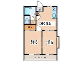 ジュネス峰B【2階】の間取り