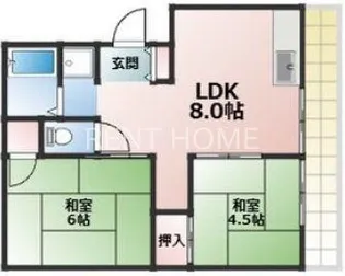 フジイハイツ【1階】の間取り